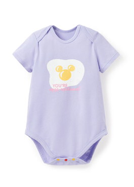 BABY迪士尼Q彈棉質包屁衣-蛋黃米奇 - 淺紫