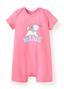 BABY 迪士尼Q彈連身包屁衣-優雅瑪麗貓 - 桃紅