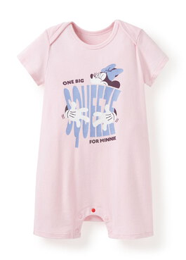 BABY 迪士尼Q彈連身包屁衣-擁抱米妮 - 淺粉