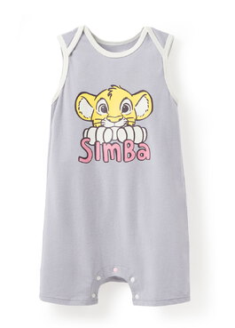 BABY 迪士尼Q彈無袖連身包屁衣-獅子王 - 灰色
