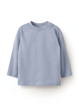 BABY蓄熱保暖立領上衣 - 灰藍