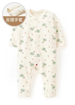 新生兒長袖連身衣-西洋梨 - 米色