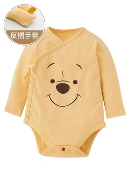 新生兒迪士尼蓄熱保溫長袖包屁衣-維尼