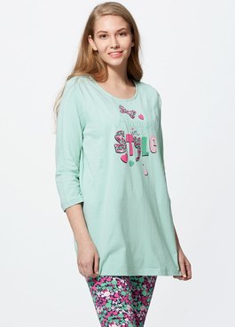 迪士尼米妮孕哺居家服組 - 淺藍綠