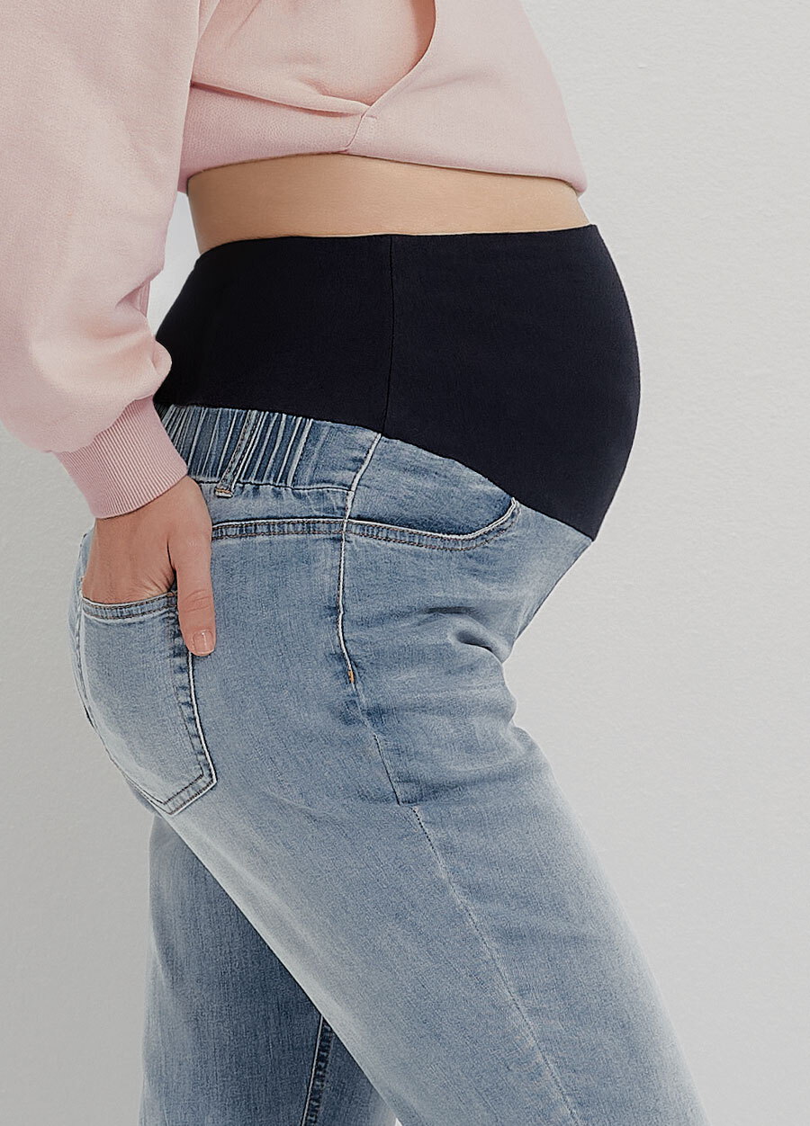 Boyfriend修身牛仔孕婦褲