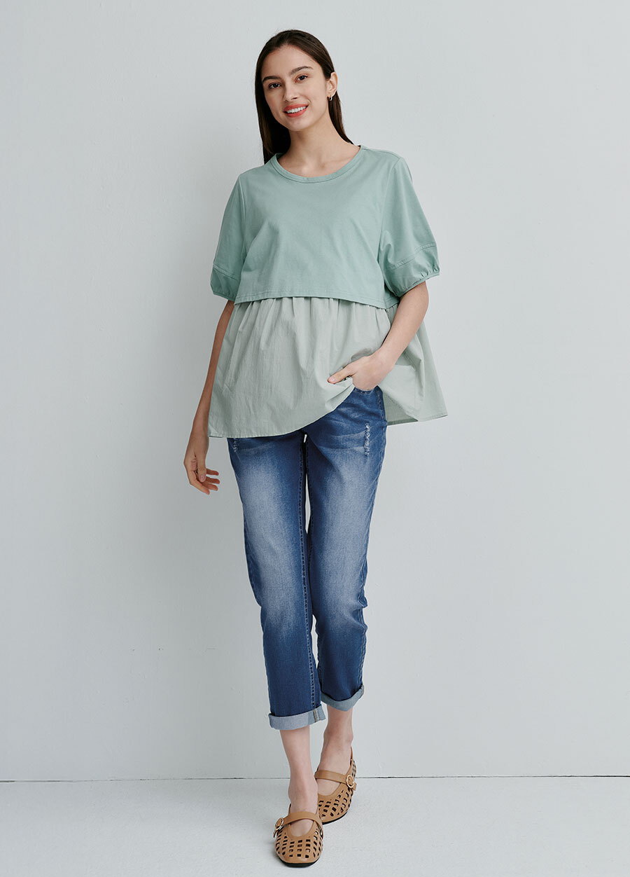 Boyfriend刷破牛仔孕婦褲