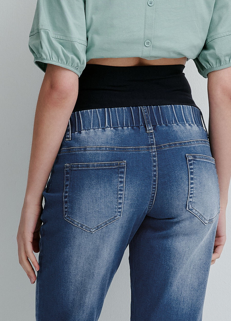 Boyfriend刷破牛仔孕婦褲