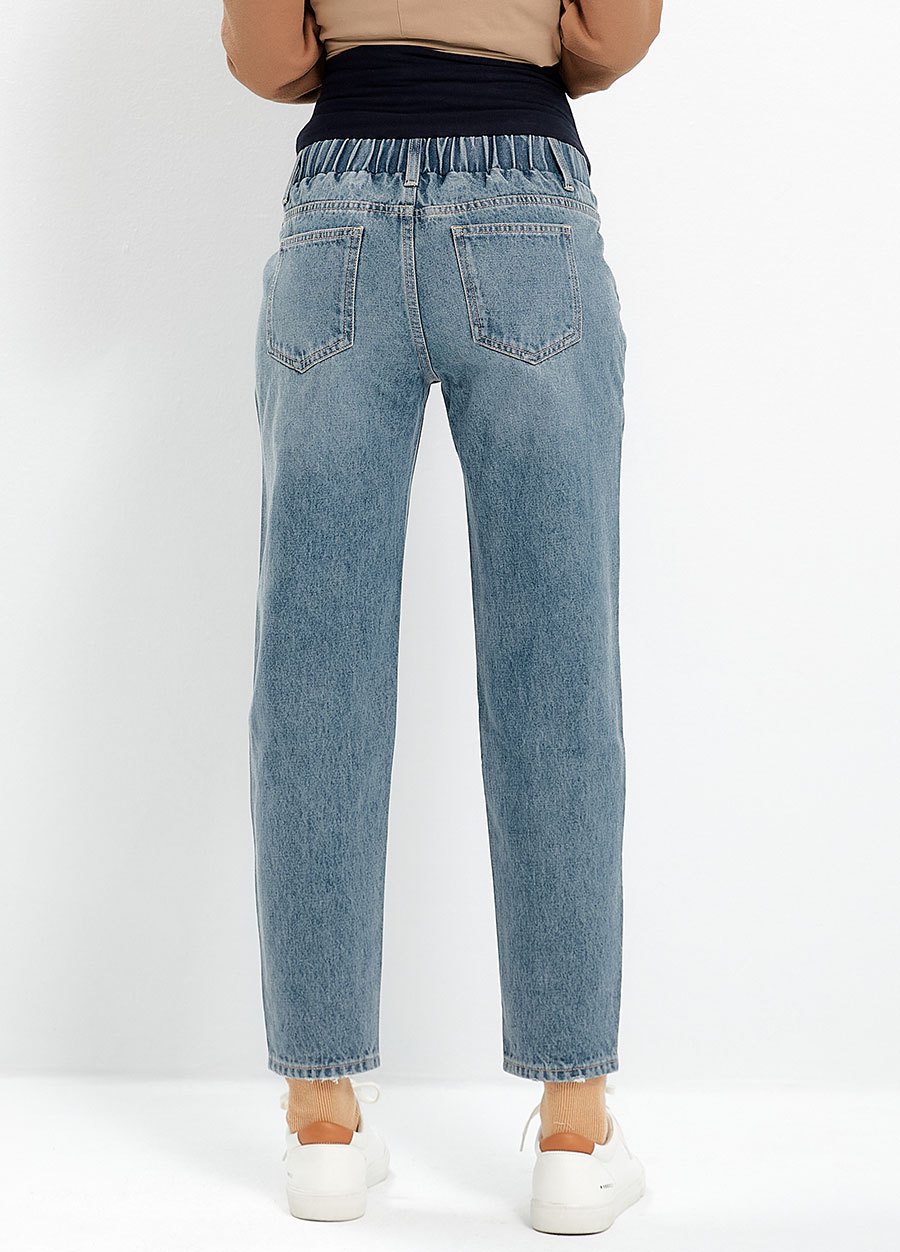 水洗錐形牛仔孕婦褲