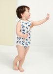 BABY純棉網眼無袖包屁衣(2入)-彩虹米奇