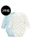 BABY Q彈棉質長袖包屁衣(2入)-星星