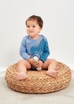 BABY Q彈棉質長袖包屁衣-恐龍ROAR