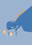 BABY Q彈棉質長袖包屁衣-恐龍ROAR