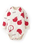 BABY Q彈棉質長袖包屁衣-蘋果