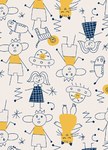 BABY Q彈棉質長袖包屁衣-童趣線條