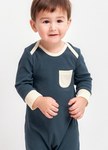 BABY Q彈配色長袖連身衣