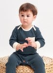 BABY Q彈配色長袖連身衣