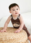 BABY Q彈無袖連身包屁衣-三角龍