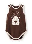 BABY Q彈棉質無袖包屁衣-北極熊