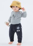 嬰幼兒Q彈棉質反摺長褲-大眼睛