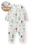 新生兒 長袖連身衣-童趣線條