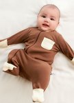 新生兒 Q彈雙拉鍊長袖連身衣