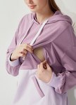 撞色拼接連帽孕哺上衣