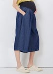 涼爽寬版輕牛仔孕婦褲裙