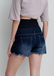刷白抓破抽鬚牛仔孕婦短褲
