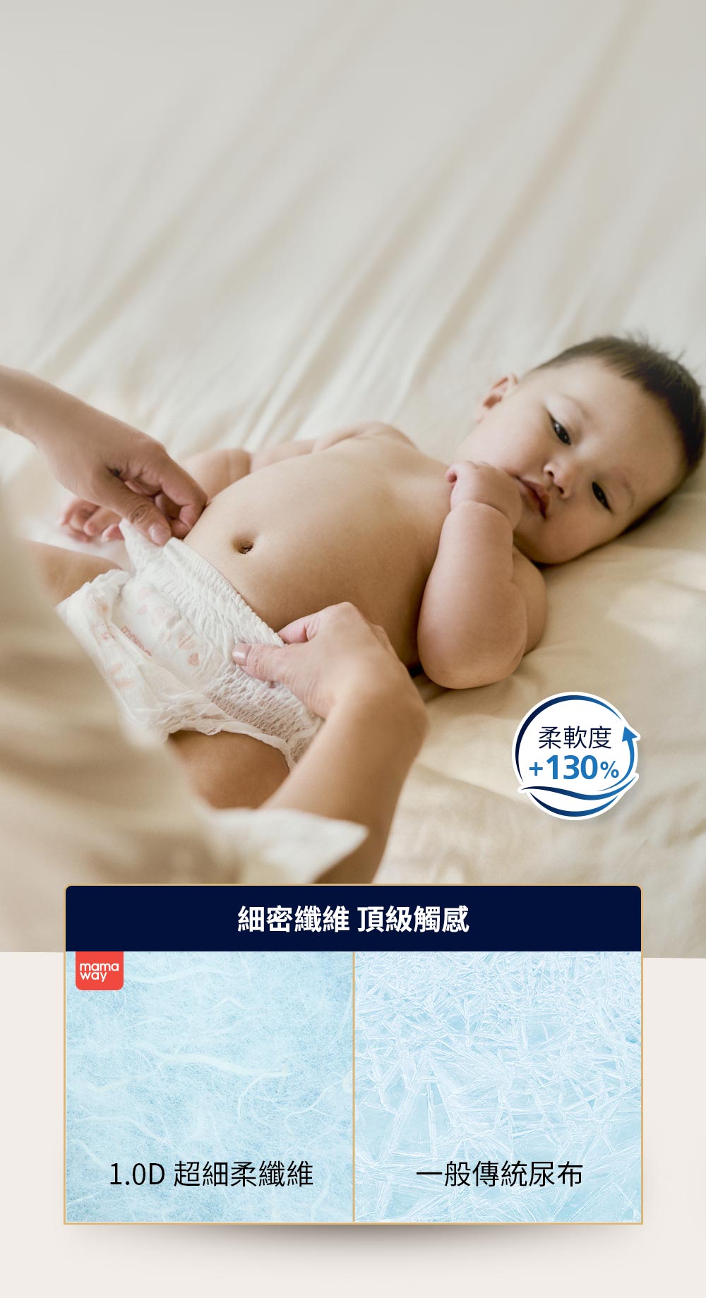 mamaway高透氣水凝尿布輕薄柔軟貼合寶寶肌膚