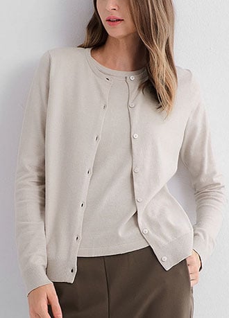 圓領開襟孕哺針織衫(兩穿)