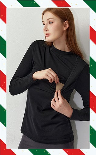 圓領保暖孕哺蓄熱衣