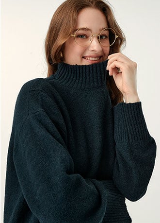 質感柔軟中高領孕哺針織衫