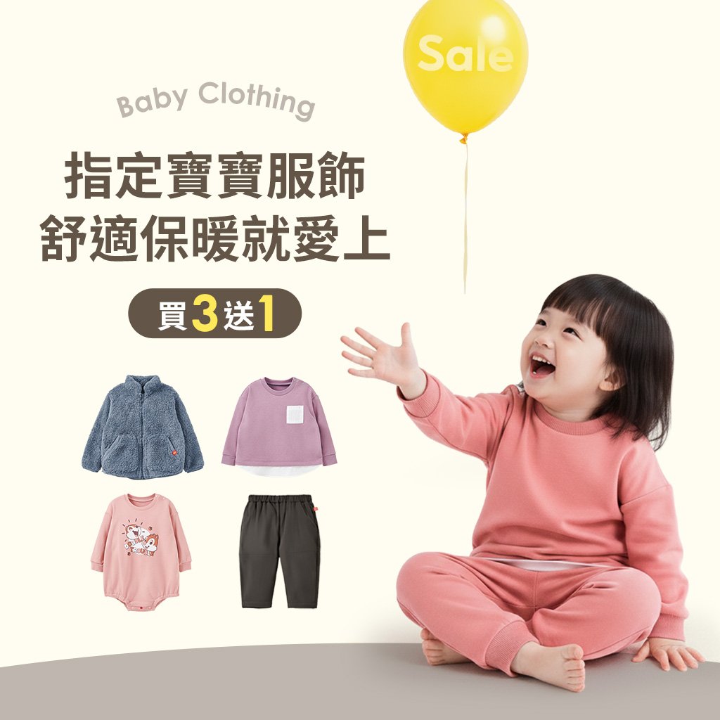 指定寶寶服飾
買3送1
