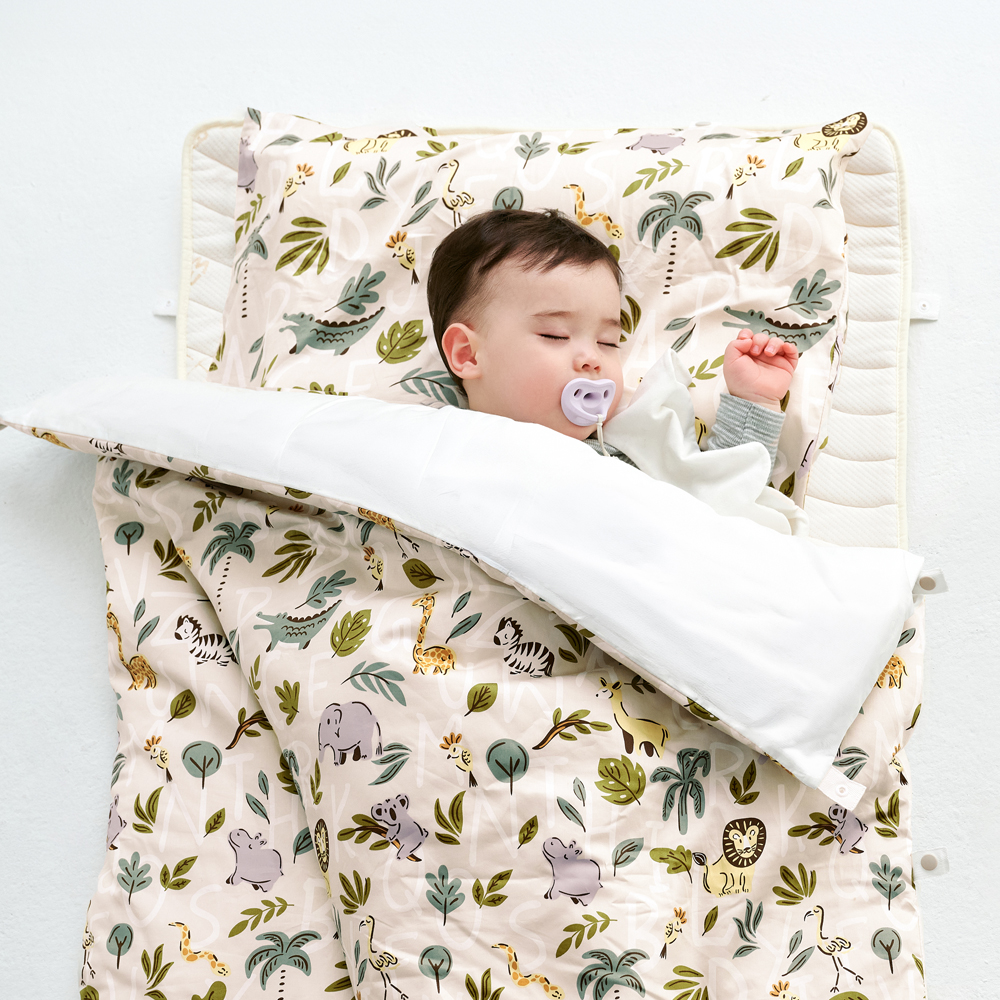 睡袋組-安撫涼被(調溫/抗菌)-親子動物園