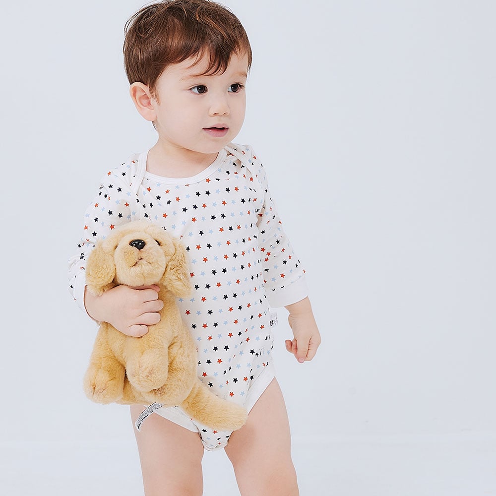 BABY Q彈純棉長袖包屁衣(2入)-星星 BABY Q彈純棉長袖包屁衣(2入)-星星