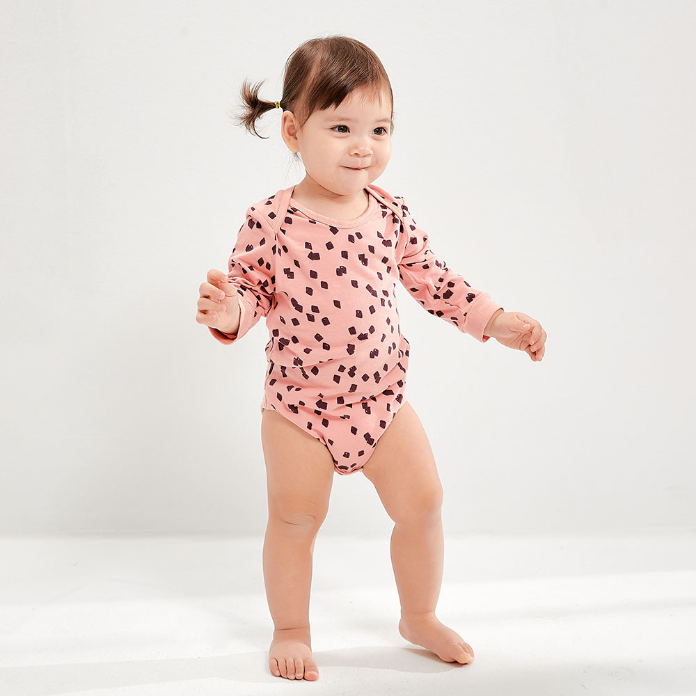 BABY Q彈棉質長袖包屁衣(2入)-仙草