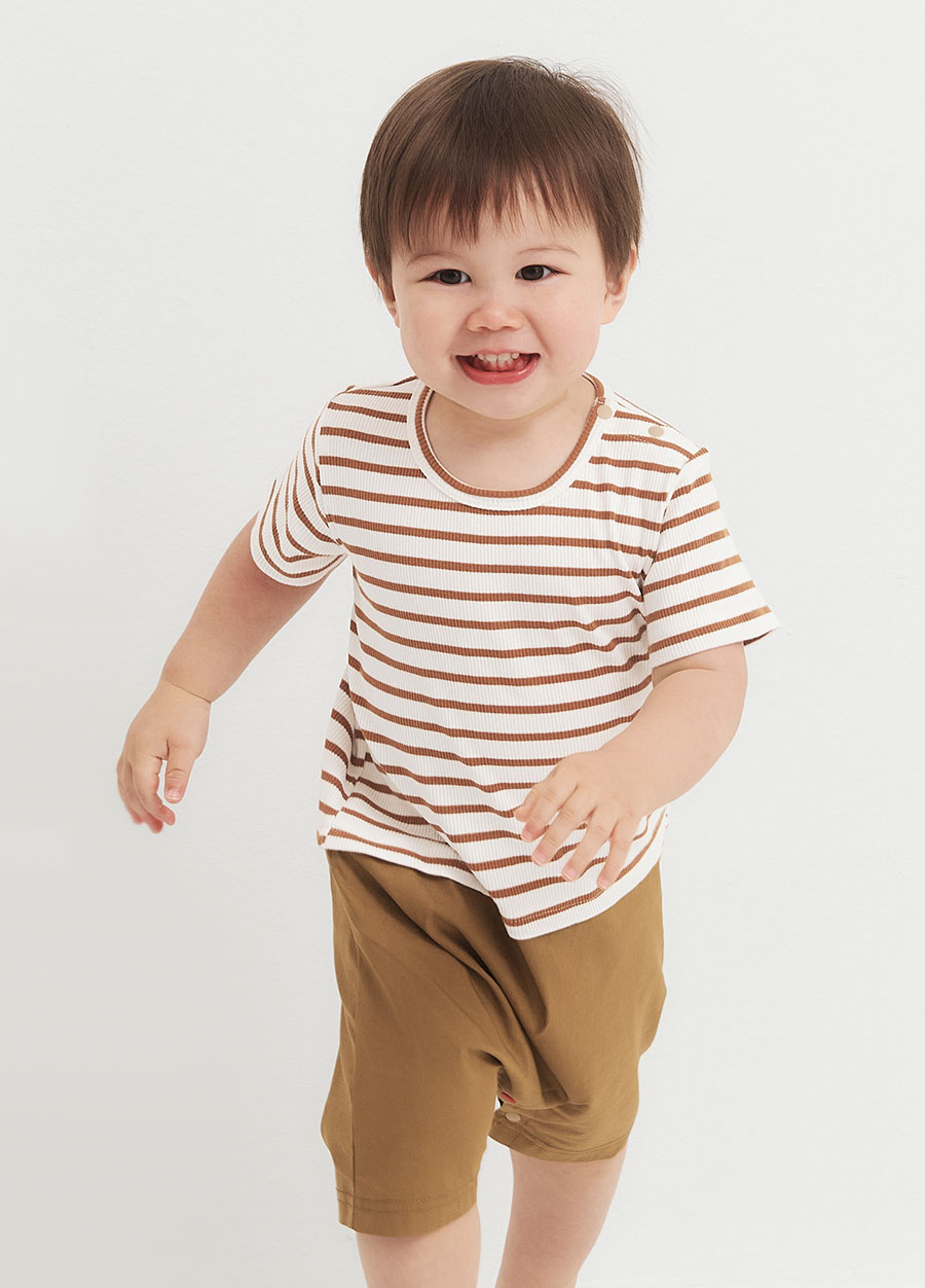 BABY假兩件剪接連身包屁衣