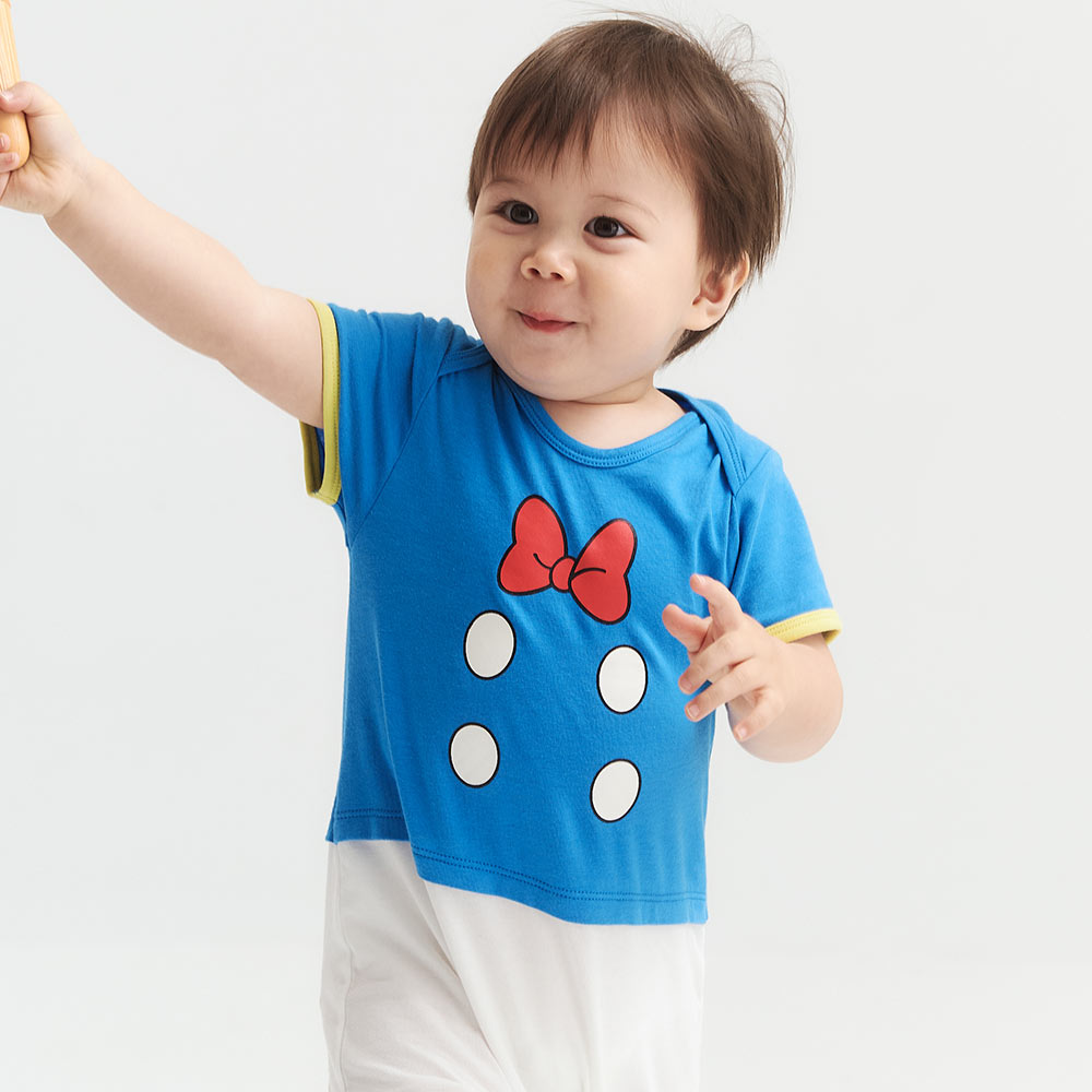 BABY 迪士尼唐老鴨造型包屁衣(附領巾)