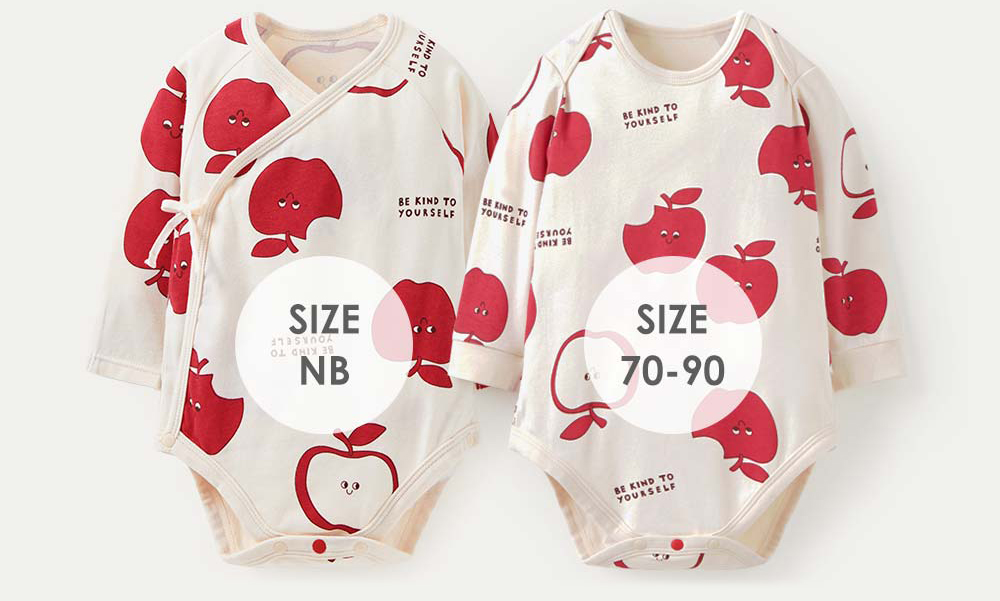BABY Q彈棉質長袖包屁衣-蘋果