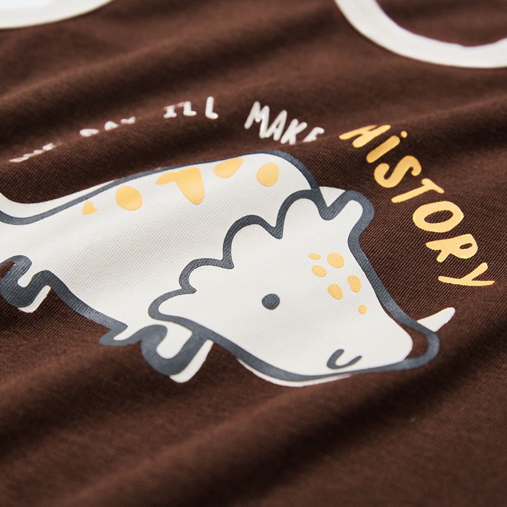 BABY Q彈無袖連身包屁衣-三角龍