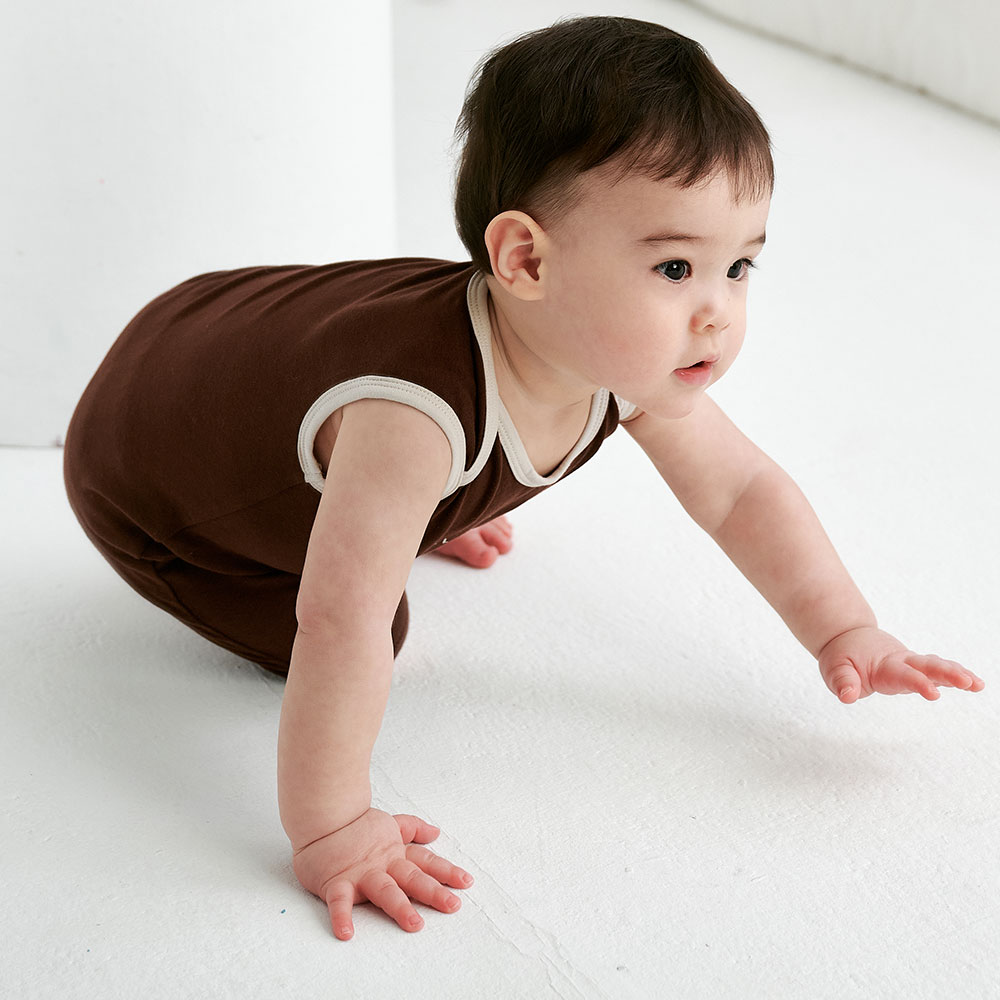 BABY Q彈無袖連身包屁衣-三角龍