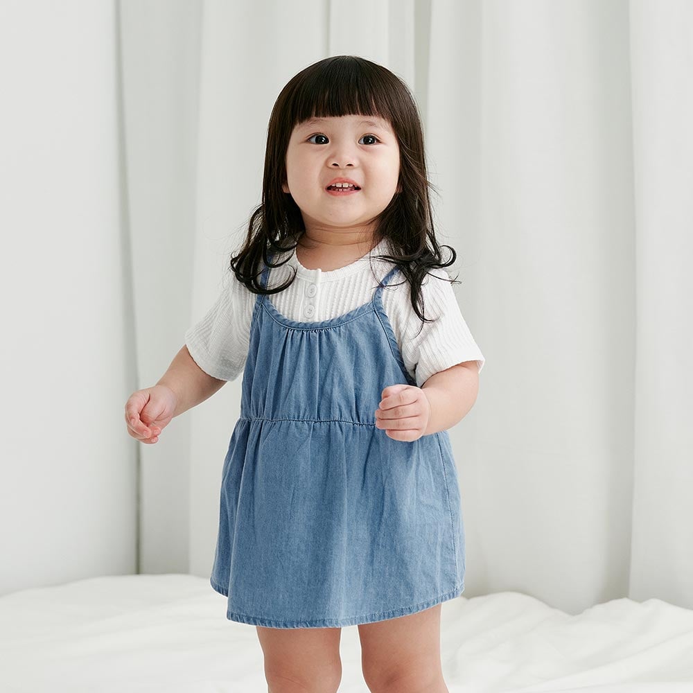 BABY 假兩件吊帶包屁洋裝