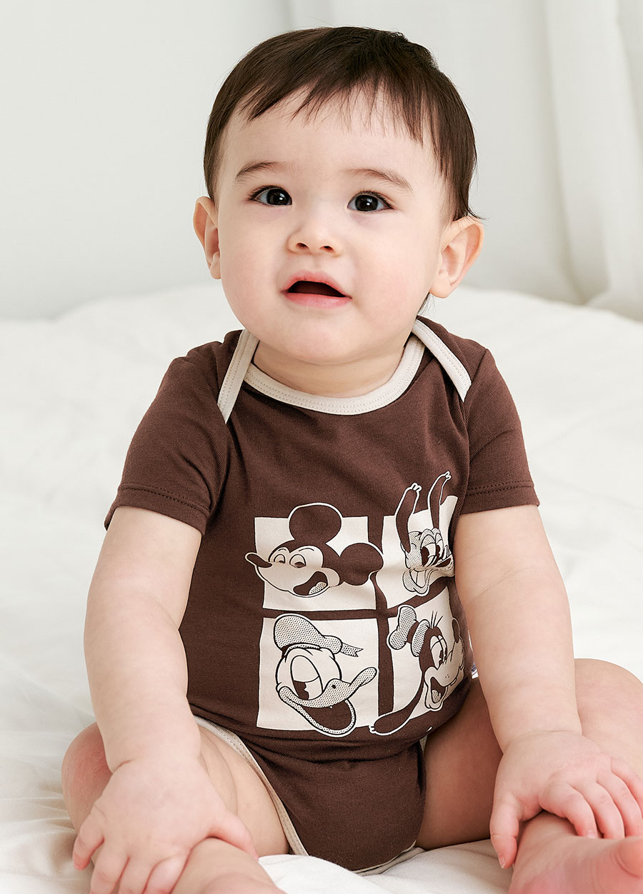 BABY迪士尼Q彈棉質包屁衣-米奇與好朋友