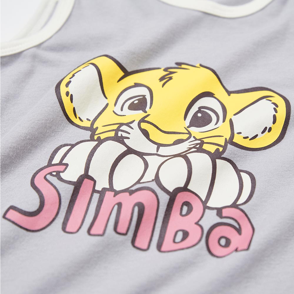 BABY 迪士尼Q彈無袖連身包屁衣-獅子王