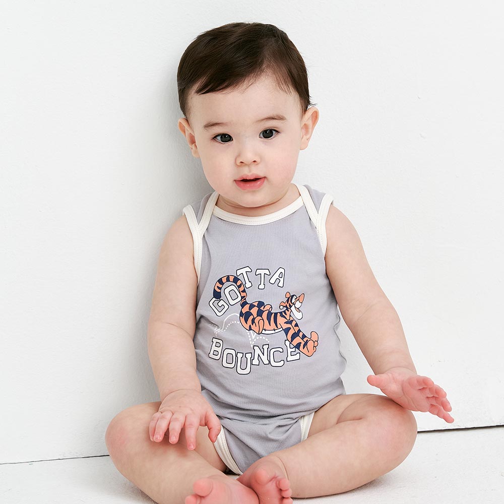 BABY 迪士尼Q彈棉質無袖包屁衣-跳跳虎 BABY 迪士尼Q彈棉質無袖包屁衣-跳跳虎