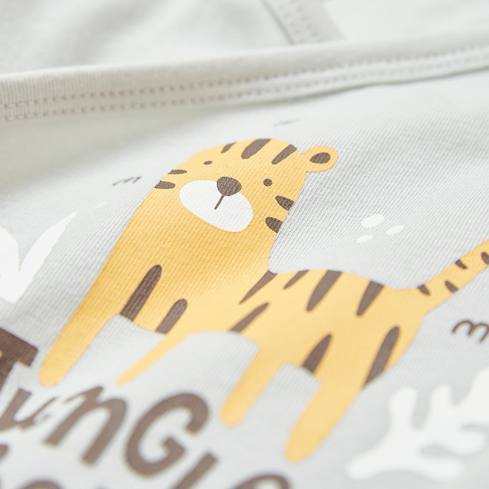 新生兒 Q彈棉質長袖包屁衣-老虎 新生兒 Q彈棉質長袖包屁衣-老虎