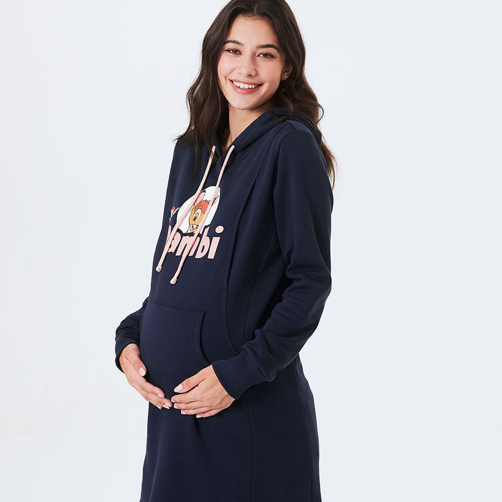 迪士尼小鹿斑比長版厚刷毛孕哺帽T 迪士尼小鹿斑比長版厚刷毛孕哺帽T