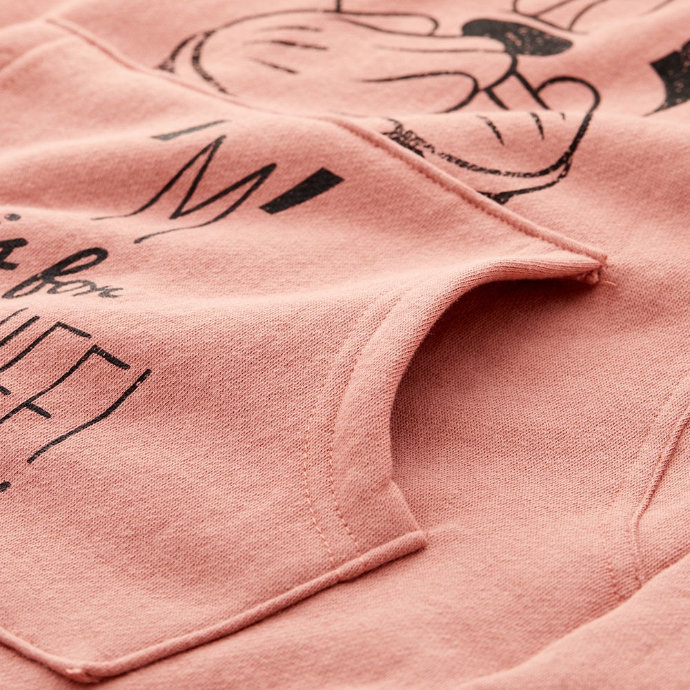 迪士尼米妮長版厚刷毛孕哺帽T