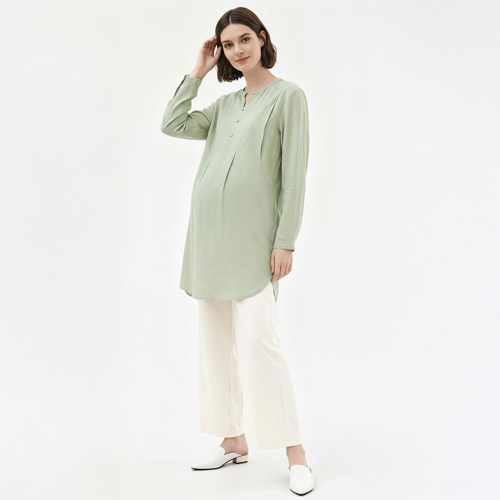 氣質立領長版孕哺上衣 氣質立領長版孕哺上衣