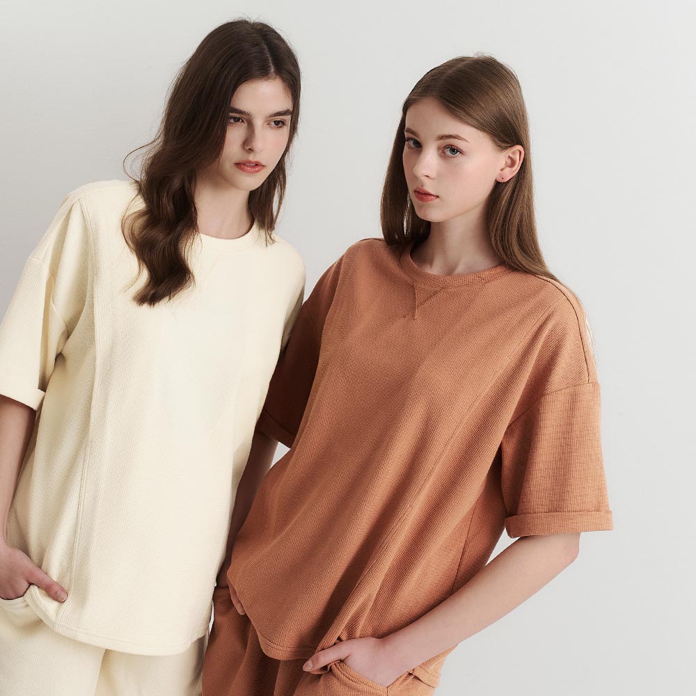 Waffle casual wide-cut maternity top